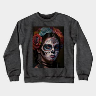 Day of the dead V2 - Women Oil paint Crewneck Sweatshirt